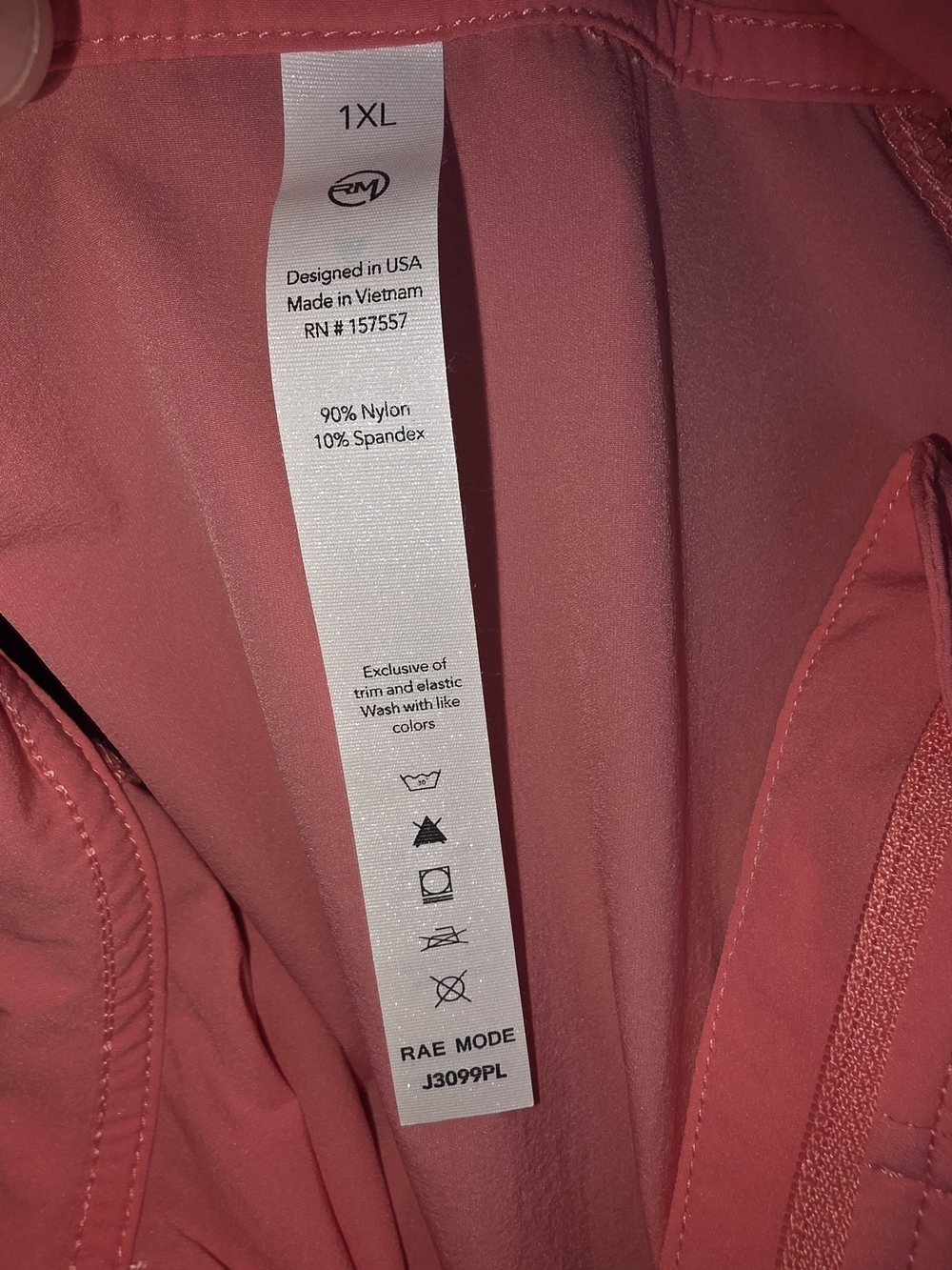 Women's Light Pink Zip-Front Jacket 1xl - Picture 3 of 5